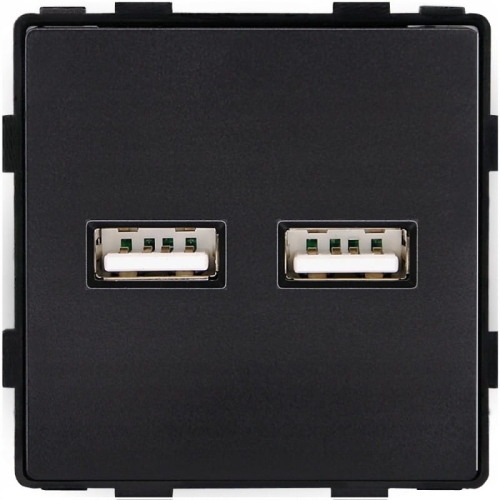 Modul Dvojitá USB Nabíjačka Typ A+A 3.1A Čierna Do Rámikov MIUUN