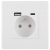 Zásuvka Biela S Kolíkom + Dvojitá Nabíjačka USB A+C 20W Set S Plastovým Rámikom