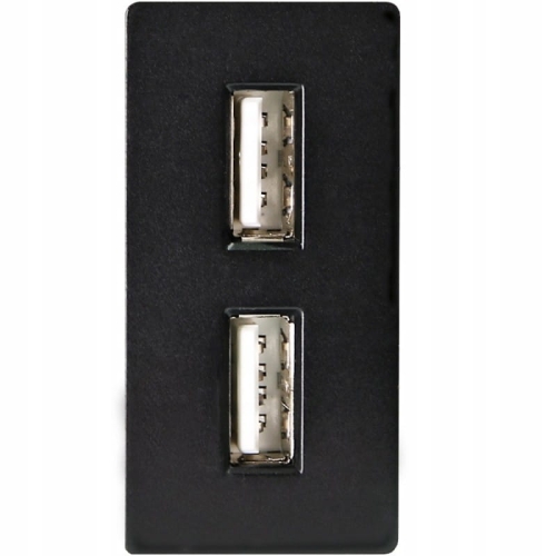 Čierny Modul Dvojitej USB Nabíjacej Zásuvky 2.4A Do Rámikov MIUUN