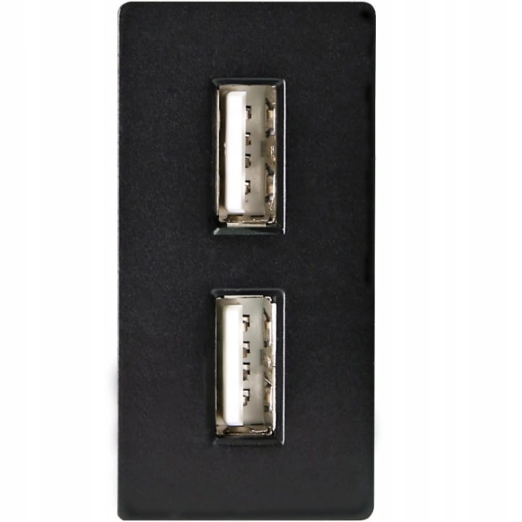 Čierny Modul Dvojitej USB Nabíjacej Zásuvky 2.4A Do Rámikov MIUUN