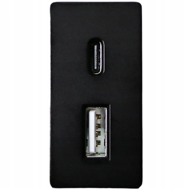 Modul Nabíjačka Dvojitá USB Zásuvka A+C 20 WAT Čierna Do Rámikov MIUUN