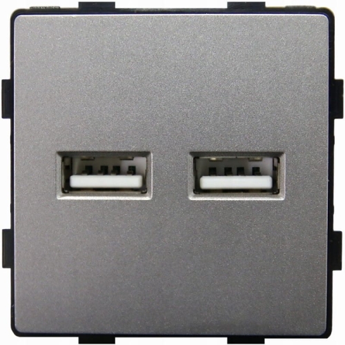 Modul Dvojitá Nabíjačka USB Typ A+A 3.1A Sivá Do Rámikov MIUUN