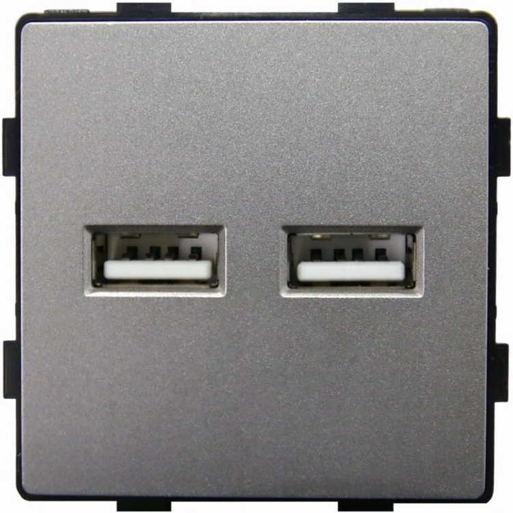 Modul Dvojitá Nabíjačka USB Typ A+A 3.1A Sivá Do Rámikov MIUUN