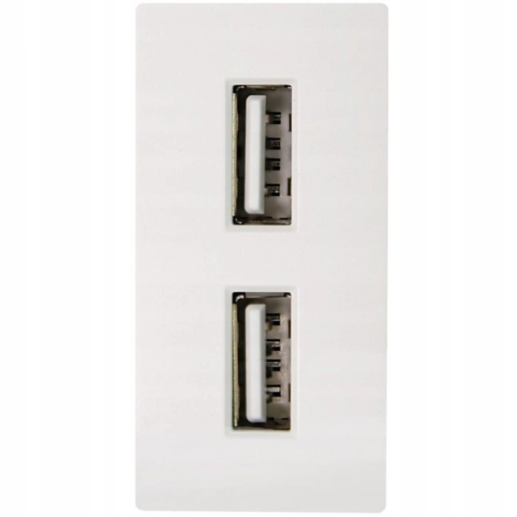 Modul Dvojitá Zásuvka Nabíjačka USB 2.4A Biela Do Rámikov MIUUN