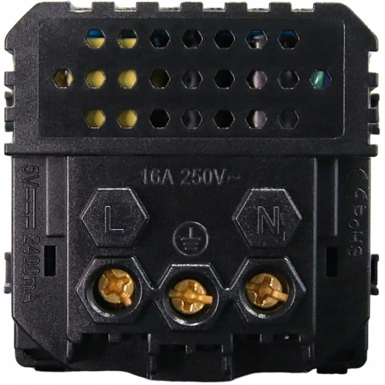 Modul Zásuvka S Kolíkom Biela + Dvojitá Nabíjačka USB A+A 2.4A Do Rámikov MIUUN