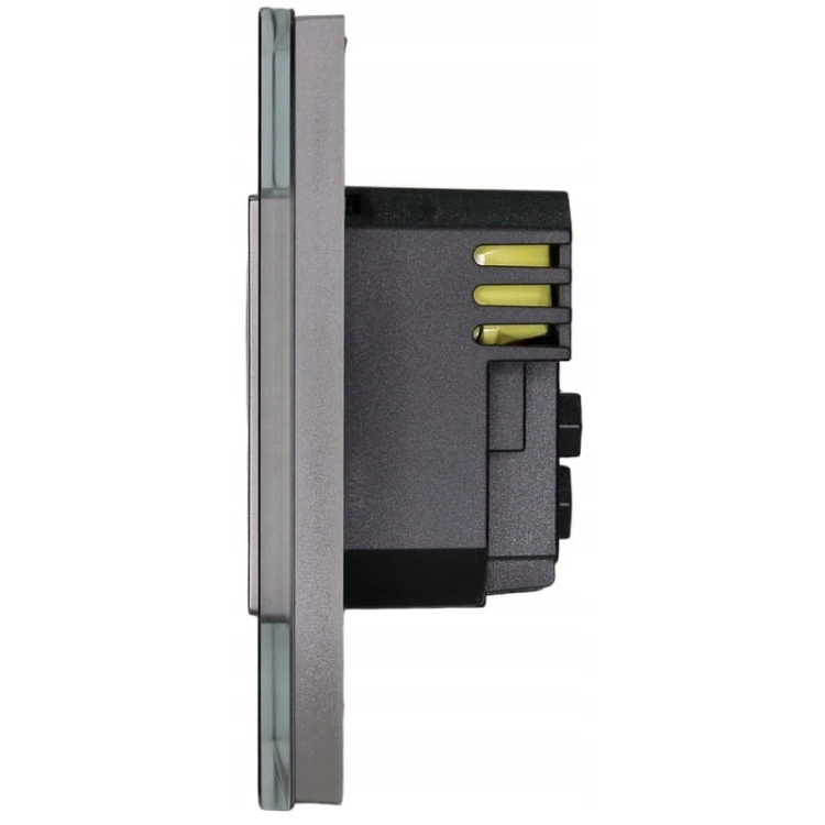 Sklenená Sivá Zásuvka S Kolíkom + Dvojitá USB Nabíjačka 20W Typ A+C MIUUN