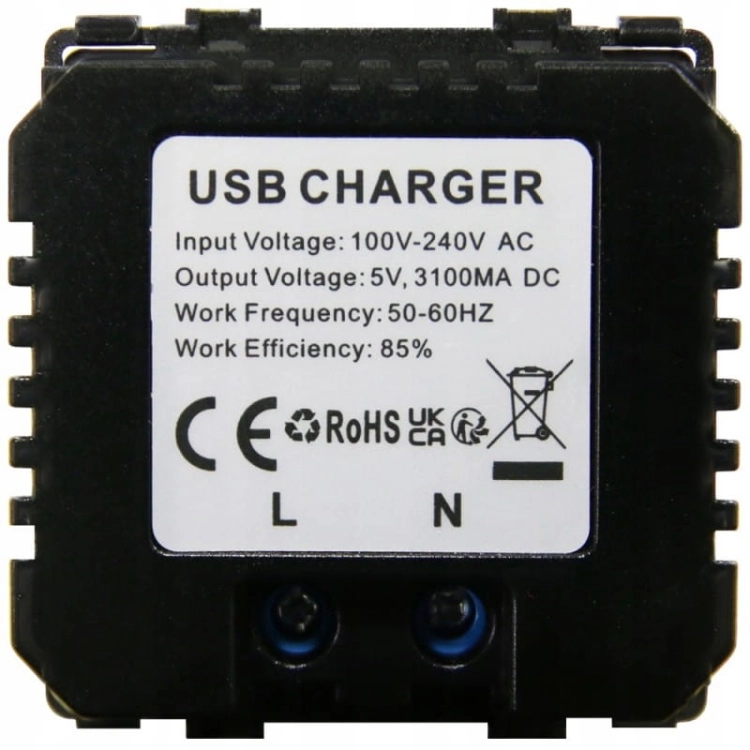 Modul Dvojitá Nabíjačka USB Typ A+A 3.1A Sivá Do Rámikov MIUUN