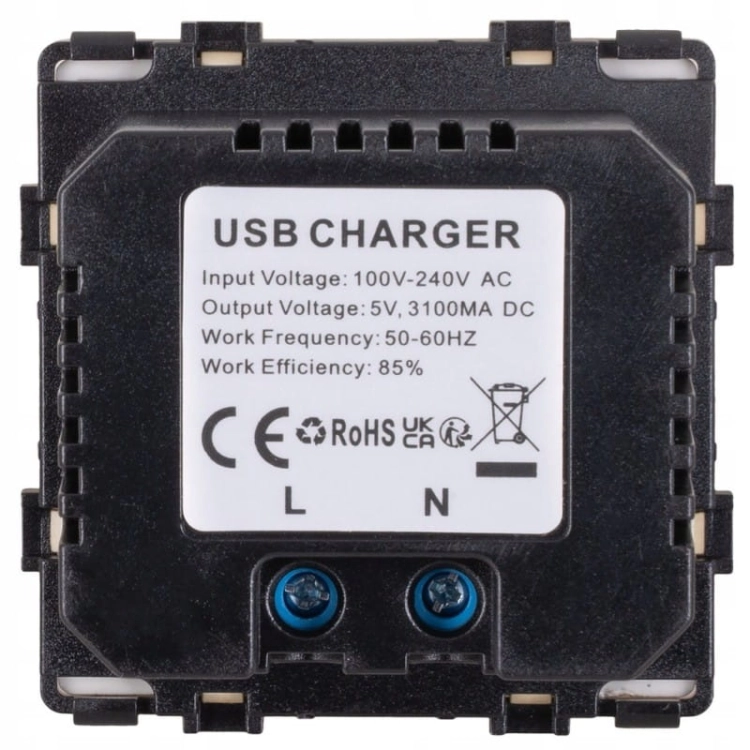 Modul Dvojitá Nabíjačka USB Typ A+A 3.1A Zlatá Do Rámikov