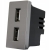 Modul Dvojitá Nabíjačka USB Typ A+A 2.4A Sivá Do Rámikov