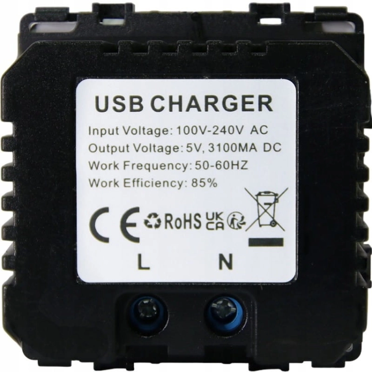 Zásuvka Biela Dvojitá Nabíjačka USB 3.1A Typ A+A Set S Plastovým Rámikom