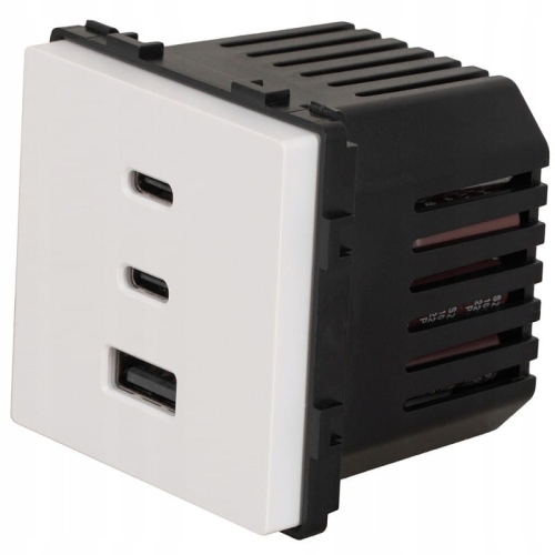 Modul Zásuvka Trojitá Nabíjačka USB 65W A+C+C Biela Do Rámikov