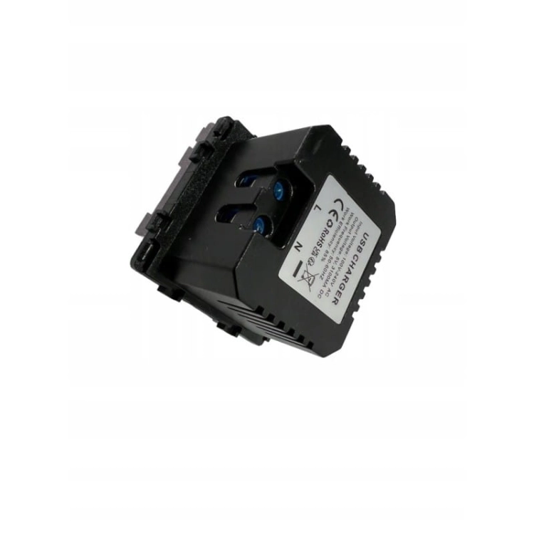 Sivá Zásuvka + Dvojitá USB Nabíjačka 3.1A Typ A+A Set S PCV Rámikom
