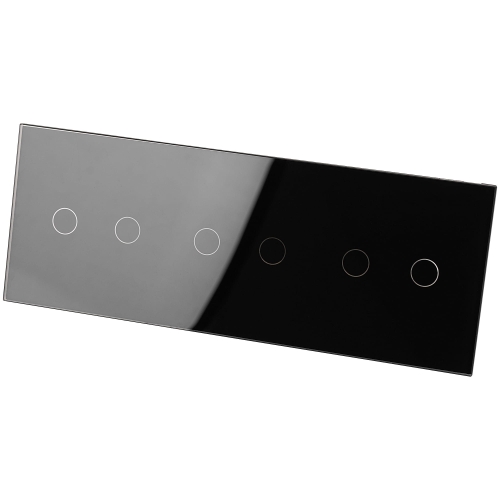Rámik Dotykový Panel Trojitý 2+2+2 Sklenený Čierny MIUUN