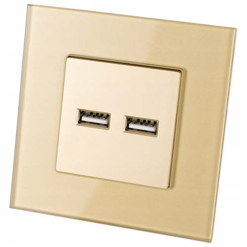 Zásuvka Zlatá Dvojitá Nabíjačka USB 3.1A Typ A+A Súprava S Rámikom MIUUN