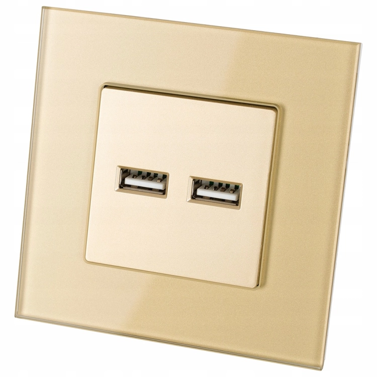 Zásuvka Zlatá Dvojitá Nabíjačka USB 3.1A Typ A+A Súprava S Rámikom MIUUN