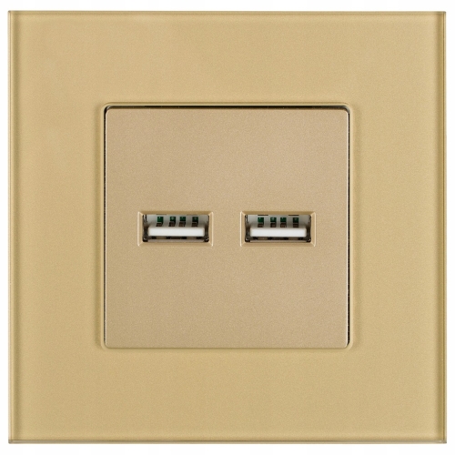 Zásuvka Zlatá Dvojitá Nabíjačka USB 3.1A Typ A+A Súprava S Rámikom MIUUN