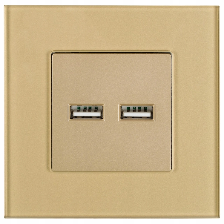 Zásuvka Zlatá Dvojitá Nabíjačka USB 3.1A Typ A+A Súprava S Rámikom MIUUN