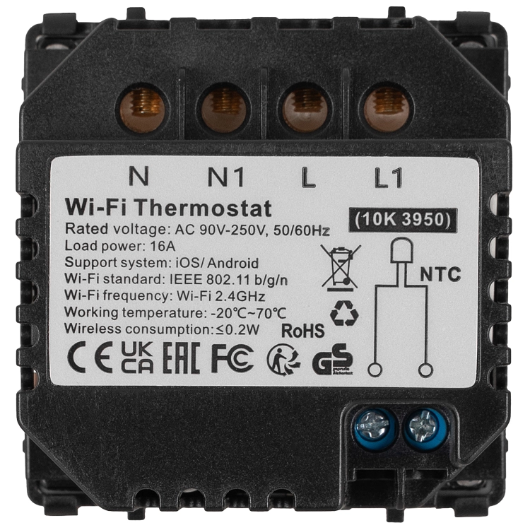 Modul Termostat Pre Podlahové Kúrenie 16A WiFi Biely Na Rámiky MIUUN