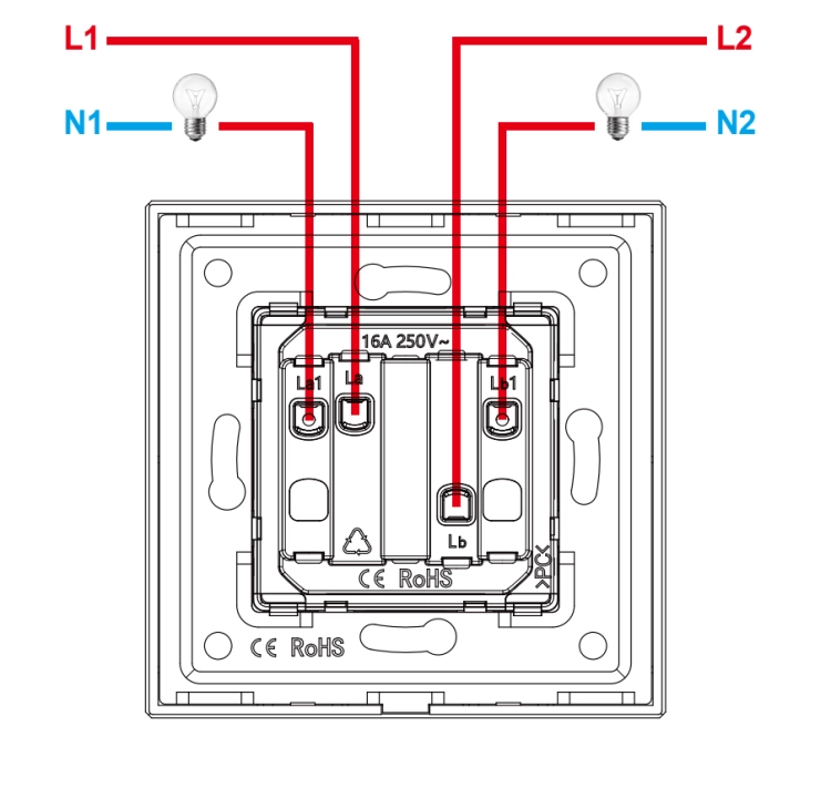 Modul Spínač Rolet Žalúzií Závesov Odpružený Sivý 16A Do Rámikov MIUUN