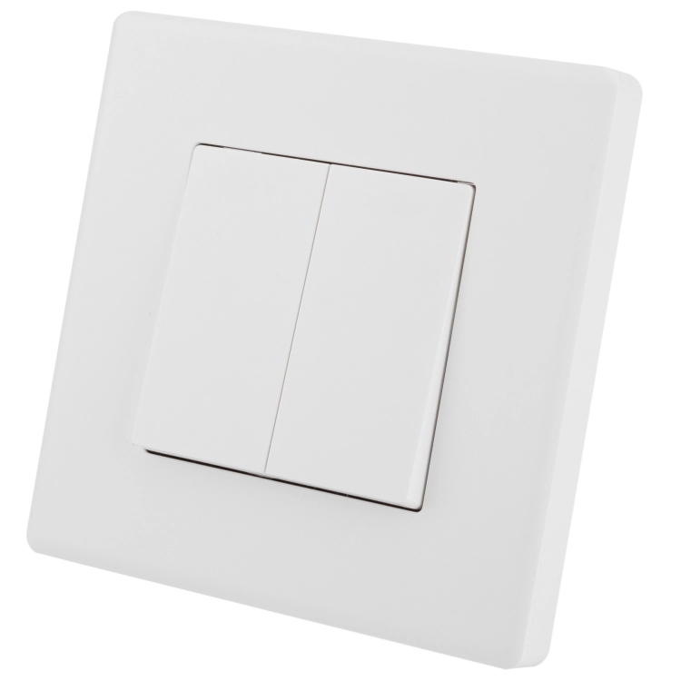 Spínač Prepínač Dvojitý Klasický Hladký Plastový Biely MIUUN