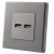 Sivá Zásuvka + Dvojitá USB Nabíjačka 3.1A Typ A+A Set S PCV Rámikom
