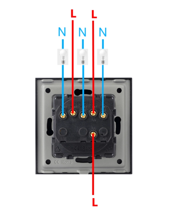 Spínač Prepínač Trojnásobný Klasický Plastový LINEA Sivý MIUUN