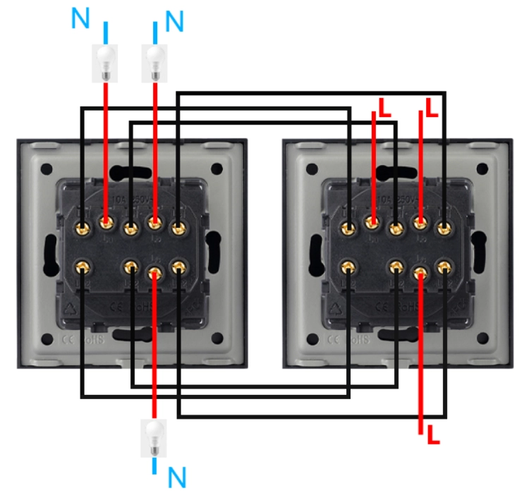 Spínač Prepínač Trojitý Schodiskový Plastový LINEA Zlatý MIUUN