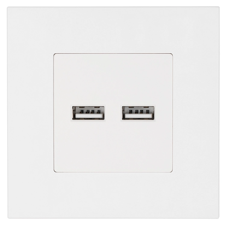 Dvojitá USB Nabíjačka 3.1A Biela Súprava S Plastovým Rámikom LINEA MIUUN