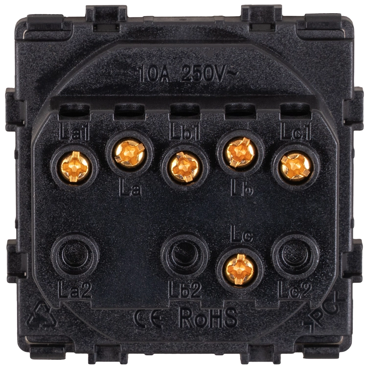 Modul Trojitý Monostabilný Vratný Impulzný Spínač Zlatý Do Rámikov MIUUN