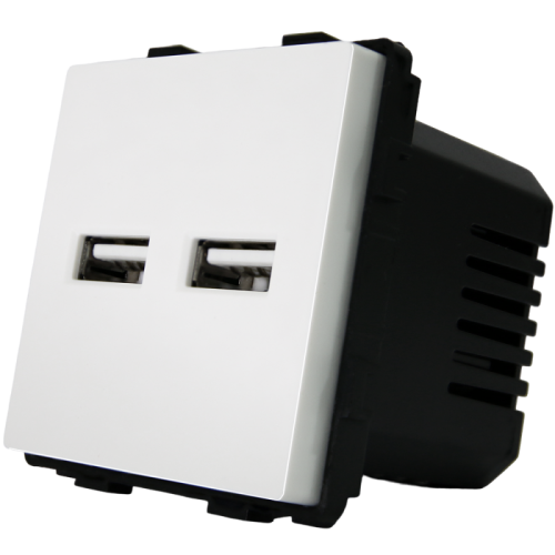 Modul Dvojitá USB Nabíjačka Typ A+A 3.1A Biela Do Rámikov MIUUN