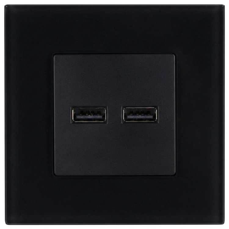 Dvojitá Nabíjačka USB 3.1A Čierna Súprava So Skleneným Matným Rámikom MIUUN