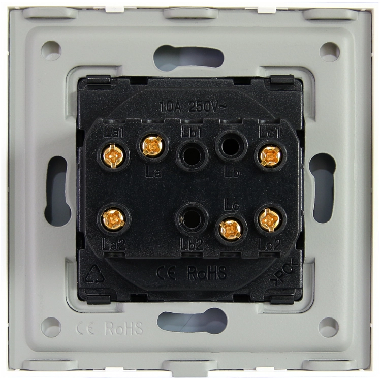Jednoduchý Krížový Spínač Sklenený Matný Biely MIUUN