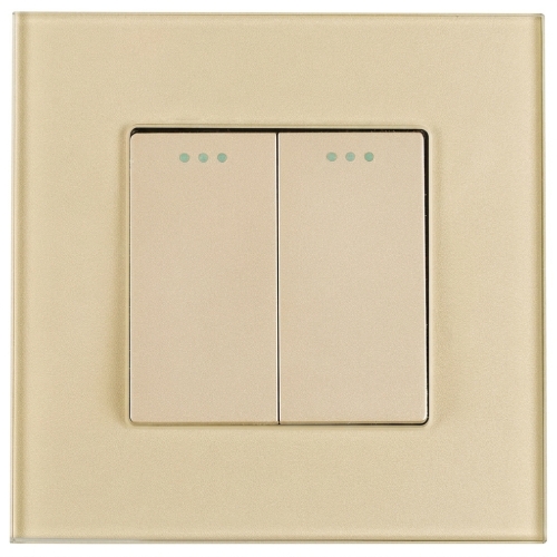 Dvojitý Schodiskový Spínač Sklenený Matný Zlatý MIUUN