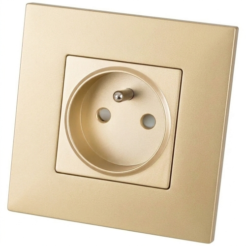 Elektrická Zásuvka Sklenená Matná S Uzemňovacím Kolíkom Zlatá MIUUN