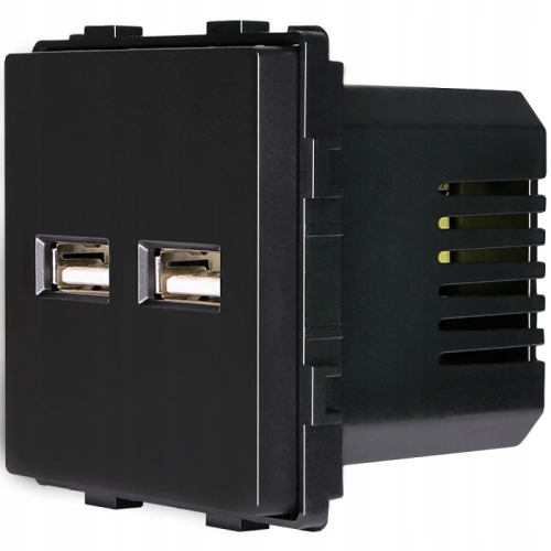 Modul Dvojitá USB Nabíjačka Typ A+A 3.1A Čierna Do Rámikov MIUUN