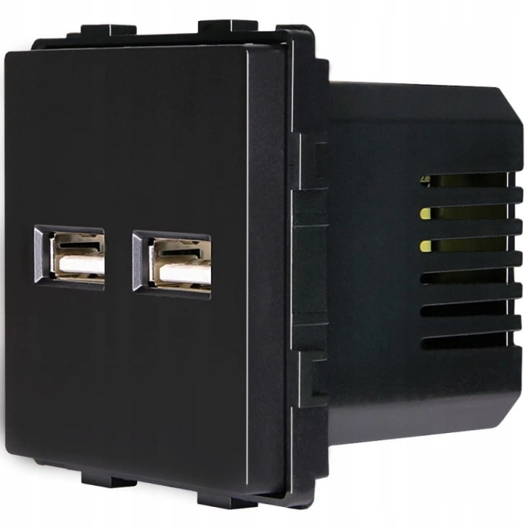Modul Dvojitá USB Nabíjačka Typ A+A 3.1A Čierna Do Rámikov MIUUN
