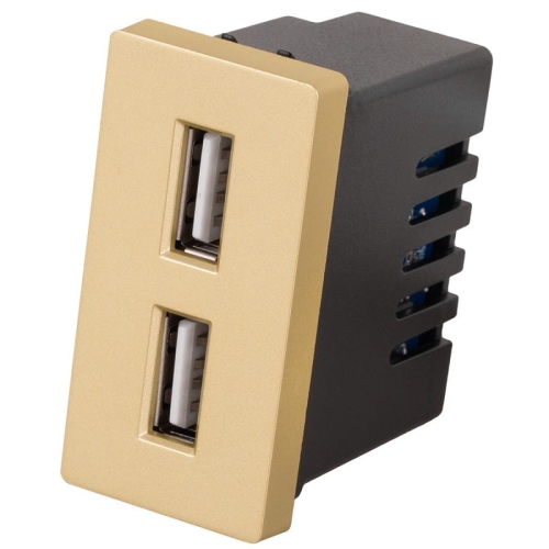 Modul Dvojitá Nabíjačka USB Typ A+A 2.4A Zlatá Do Rámikov