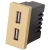 Modul Dvojitá Nabíjačka USB Typ A+A 2.4A Zlatá Do Rámikov