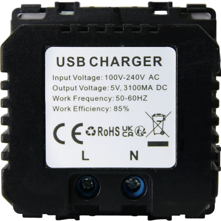 Dvojitá Nabíjačka USB 3.1A Biela Súprava So Skleneným Rámikom Lesklá MIUUN