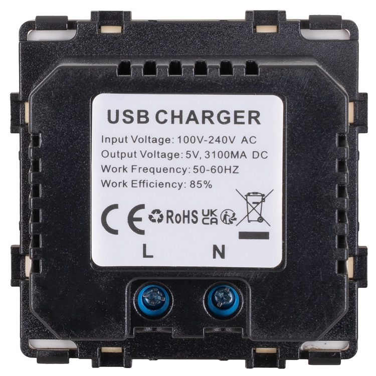 Dvojitá Nabíjačka USB 3.1A Sivá Súprava So Skleneným Rámikom Lesklá MIUUN