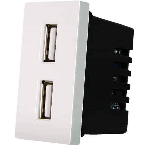 Modul Dvojitá Zásuvka Nabíjačka USB 2.4A Biela Do Rámikov MIUUN