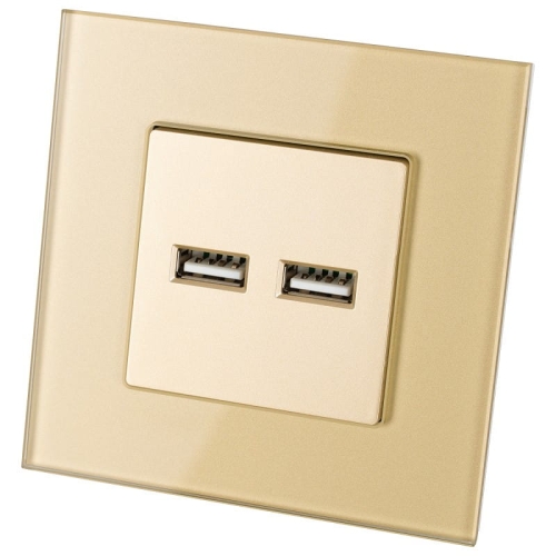 Dvojitá USB Nabíjačka 3.1A Typ A+A Sklenená Zlatá