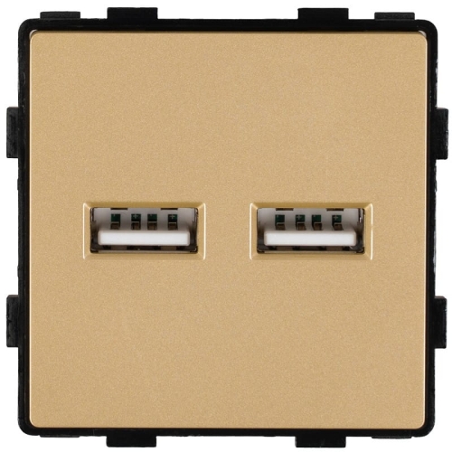 Modul Dvojitá Nabíjačka USB Typ A+A 3.1A Zlatá Do Rámikov