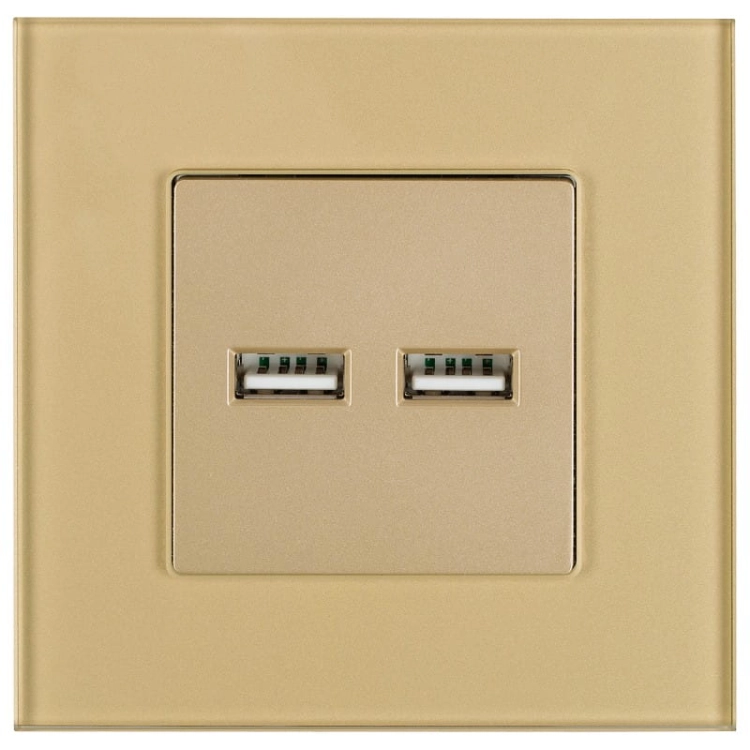 Dvojitá USB Nabíjačka 3.1A Typ A+A Sklenená Zlatá