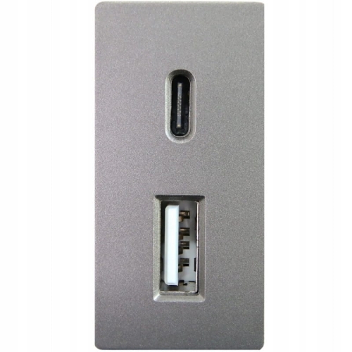 Modul Rýchla Dvojitá Nabíjačka USB Typ A+C 20 Wat Sivá Do Rámikov MIUUN
