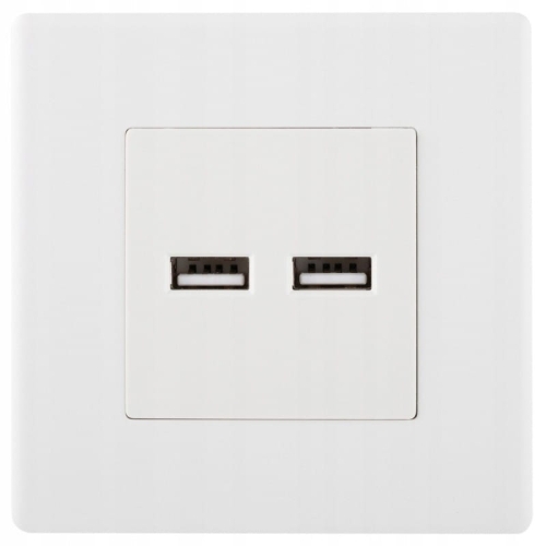 Zásuvka Biela Dvojitá Nabíjačka USB 3.1A Typ A+A Set S Plastovým Rámikom