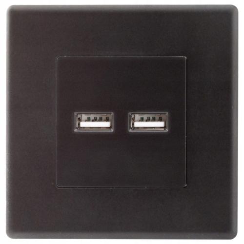 Zásuvka Čierna Dvojitá Nabíjačka USB Súprava S Rámikom PCV