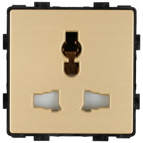 Modul Univerzálna Elektrická Zásuvka PL UK US EU Zlatá Do Rámikov