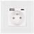 Sklenená Biela Zásuvka S Kolíkom + Dvojitá USB Nabíjačka 20W Typ A+C MIUUN